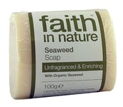 Faith in Nature Fragrance Free Seaweed Pure Vegetable Soap 100g-2 Pack