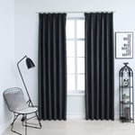vidaXL Blackout Curtains with Hooks 2 pcs Anthracite 140x245 cm Room Curtain