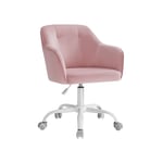 Rootz Pastell Pink Velvet Gaming Chair - Kontorsstol - Snurrstol - Stålstomme - Skumstoppning - PU-hjul - 64cm x 64cm x (83-93)cm - Justerbar sitshöjd