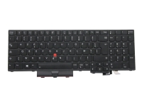 Chicony - Erstatningstastatur for bærbar PC - med Trackpoint, UltraNav - bakbelysning - AZERTY - Fransk - svart - for ThinkPad P15v Gen 1 20TQ, 20TR T15p Gen 1 20TM, 20TN