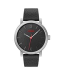 HUGO Analogue Quartz Watch for Men with Black Leather Strap - 1530115