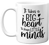 Stuff4 Thank You Teacher Mug, Big Hearts Shape Little Minds, Gift for Best Friend, Mum or Dad 11oz Ceramic Mugs Dishwasher Safe, Leaving Gifts for Men Women - Expertly Made in The UK