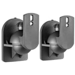 PAIR Black Wall Mount Universal Stereo Small Speaker Brackets Swivel & Tilt