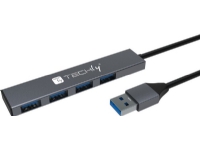 TECHLY USB-A 3.2 Hub with 4 USB-A Ports 5Gbps Slim Metal