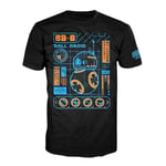Star Wars Funko Men's Pop! T-Shirts: Ep 7 - BB-8 Blueprint - Multi - Medium Black