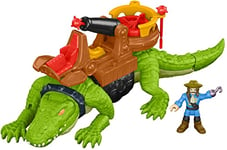 Imaginext Crocodile et capitaine crochet avec 2 projectiles inclus, jouet pour enfant de 3 à 8 ans, DHH63