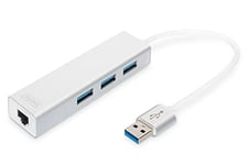 DIGITUS USB 3.0 3-Port Hub & Gigabit Adaptateur LAN