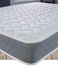 Starlight Beds Essentials Small Double Mattress with Springs and Memory Foam Layer. Budget Mattress. 7.5 Inch Deep, Grey, Soft Firmness. (120x190x19cm)