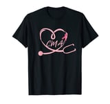 CMA Life Nurse Stethoscope Heart Pink Ribbon Breast Cancer T-Shirt