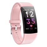GBY Smart watch, fitness tracker watch, waterproof color screen activity tracker, wearable smart bracelet pedometer watch, suitable for ladies, men and children-Pink