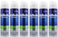 Gillette Series Sensitive With Aloe Shaving Foam, 250ml  x 6