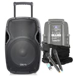 Vonyx 15" Active Bluetooth DJ Disco Party Speaker + Soundsak Speaker Carry Bag