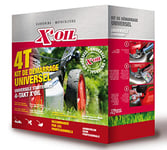 X'OIL- Kit Démarrage pour Tondeuse Moteur 4 Temps - 1 Seringue de Vidange + 2 Bidons d'huile 4T + 1 Additif Carburant