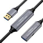 NÖRDIC Aktiv 10m USB3.1 förlängningskabel 5Gbps USB A hane till hona för Xbox PS5 Oculus skrivare scanner Playstation VR USB extension cable