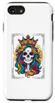 Coque pour iPhone SE (2020) / 7 / 8 Carte de tarot squelette rétro reine soleil dans le dos, style été
