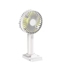 Handheld Electric USB Fans Mini Portable Outdoor Fan with Phone Stand Base Foldable Handle Desktop for Home Office Camping Fishing Travel (White)