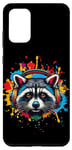 Galaxy S20+ Raccoon Headphones Racoon Lover Trash Panda Vibrant Colorful Case