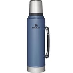 Stanley Classic Legendary Bottle 1L Hammertone Lake - BPA-Free Stainless Steel Thermos - Keeps Cold or Hot for 24 Hours - Leakproof Lid Doubles as Cup - Dishwasher Safe