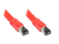 Good Connections Câble plat de catégorie 8.1-1,5 m - U/FTP - 40 Go/s - 2000 MHz - Conducteur en cuivre CU - Sans halogène LSZH - Câble réseau LAN compatible avec les cat.7 / 6A / 6 / 5e - Rouge