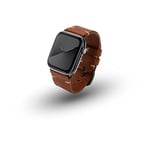 JT Berlin Alex II Bracelet Vintage en Cuir pour Apple Watch 49 mm/45 mm/44 mm/42 mm [Watch Ultra, Watch SE, Series 8/7, 6, 5, 4/3, 2/1, Fermoir en Acier Inoxydable] Marron/Noir