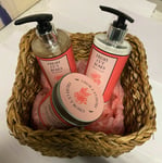 Flame Homeware Fresh Cut Rose Basket Hand Cream Soap & Tin Candle Birthday Gift 