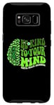 Coque pour Galaxy S8 Be kind To Your Mind Green Ribbon Brain Retro Groovy Woman