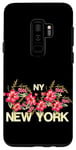 Galaxy S9+ Cute Floral New York City with Graphic Design Roses Flower Case