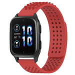 For Garmin Forerunner Sq2 Music 20mm Holes Breathable 3D Dots Silicone Watch Band(Red)