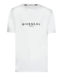 Givenchy Mens Vintage Signature Slim Fit T-shirt in White Cotton - Size X-Small
