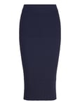 Cecina Rib Knit Skirt Knälång Kjol Navy Tamaris Apparel