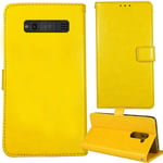 Lankashi Stand Premium Retro Business Flip Leather Case Protector Bumper For Doro 1370/1372 2.4" Protection Phone Cover Skin Folio Book Card Slot Wallet Magnetic（Yellow）
