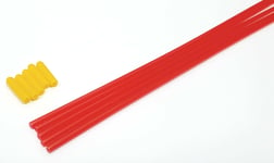 RC Receiver Wire Aerial Tube Protector Plastic Antenna Pipe Yellow Cap Red x 5
