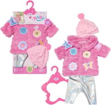 BABY born Pink Coat Set 833834 - Pink Fluffy Coat with Matching Leggings and Hat for 43cm Dolls - Doll Not Included - Suitable for Kids From 3+ Years43cm