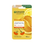 Garnier Skin Active - Masque Tissu Yeux Booster d’Éclat à la Vitamine C - Soin Contour des Yeux Anti-Cernes - Hydratant - Tous Types de Peaux - Sans Parfum - Compostable - Vegan - 5 g