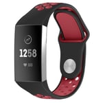 INF Fitbit Charge 3 Armband I Silikon Svart/rött - L Svart/röd