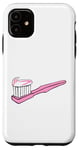 iPhone 11 Pink Toothbrush and Toothpaste Case