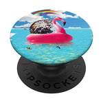 Disco Ball Flamingo Floatie Beach PopSockets Swappable PopGrip
