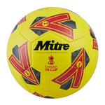 Mitre Training FA Cup Ballon de Football | Ballon d’entraînement Haute Performance | Modèle Ultra résistant, Ballon, Jaune/Gris/Rouge, 4, 63,5-66 cm