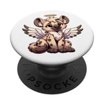Cute Hyena Angel Hyena Holy Halo with Wings PopSockets Swappable PopGrip