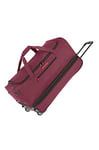 travelite Basic Series 096276 2-Wheel Trolley Travel Bag Size L with Expansion Pleat, Soft Luggage Travel Bag with Wheels with Extra Volume, Bordeaux (Wine red), 70 cm, Wheeled Travel Bag