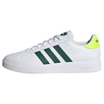 adidas Homme Grand TD Lifestyle Court Casual Shoes Sneakers, FTWR White/Collegiate Green/Lucid Lemon, 44 2/3 EU