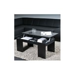 Table basse plateau relevable newton 100x50cm / Noir/ - Noir
