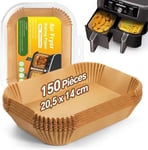 Papier för matlagning Air Fryer, air fryer-papper, 150 stycken 20,5x14cm bakplåtspapper, för Ninja Foodi Dual Zone Airfryer, AF300EU / AF400EU