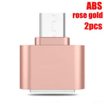 1/2/3pcs Otg Adapter Micro Usb To 2.0 Male Female Rose Gold Abs 2pcs