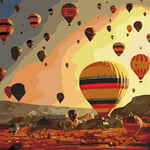Paint by Numbers Kits for Adults and Kids Hot Air Balloon at Dusk 50x70cm Acrylic Pigment Beginner DIY Oil Painting Drawing with Brushes Canvas Pre-Printed Wall Art Home Decoration Without Frame T5174