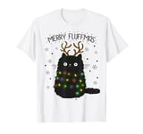 Merry Fluffmas Cat Lover Funny Christmas Outfit T-Shirt