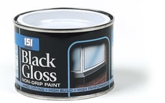 151 Black Gloss Paint Non Drip 180ml Mini Paintpot Indoor Outdoor Tough Durable