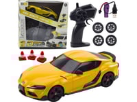 Drift Sports Car Interchangeable Wheels Remote Controlled Rc 4Wd Yellow Edukamp