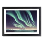 Luminous Aurora Borealis H1022 Framed Print for Living Room Bedroom Home Office Décor, Wall Art Picture Ready to Hang, Black A2 Frame (64 x 46 cm)