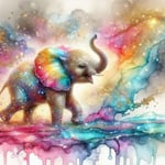 Elefant Affisch 40x50 cm